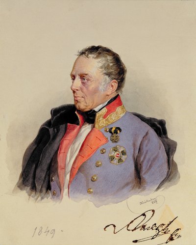 Johann Joseph Wenzel, Count Radetzky (1766-1858) Governor of the Lombardo-Venetian territories in the mid 1800s, 1849 by Josef Nikolaus Kriehuber